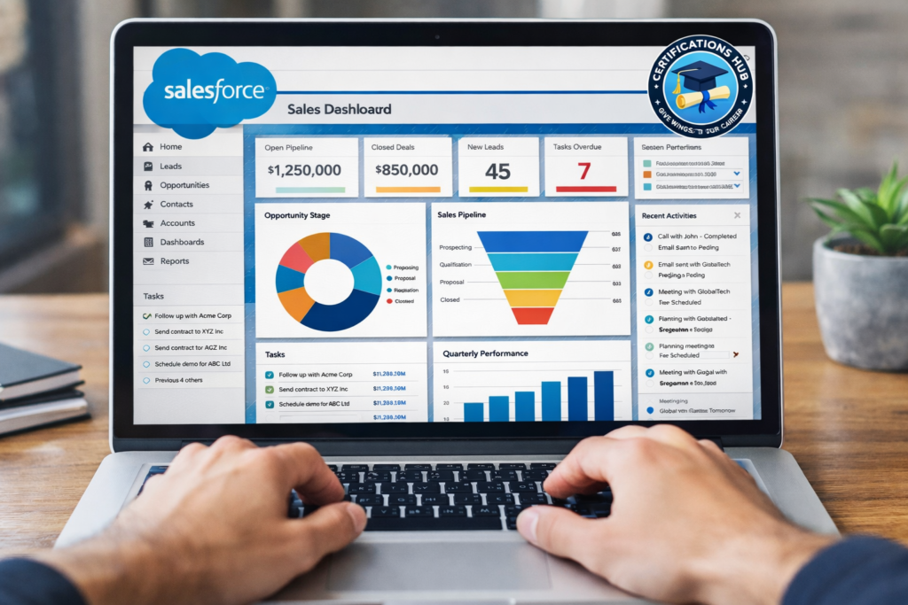 Salesforce Administrator Certification CRM dashboard and cloud platform