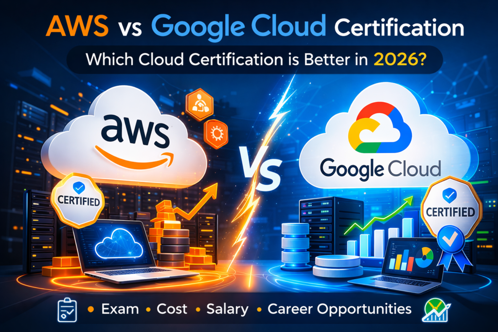 AWS vs Google Cloud certification comparison infographic