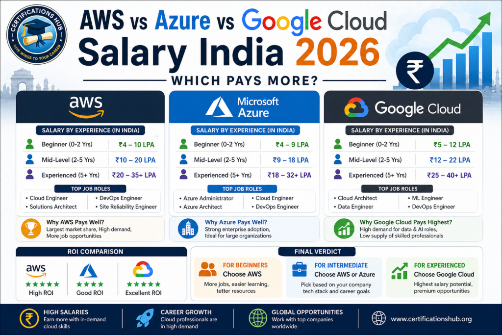 AWS vs Azure vs Google Cloud salary comparison in India 2026