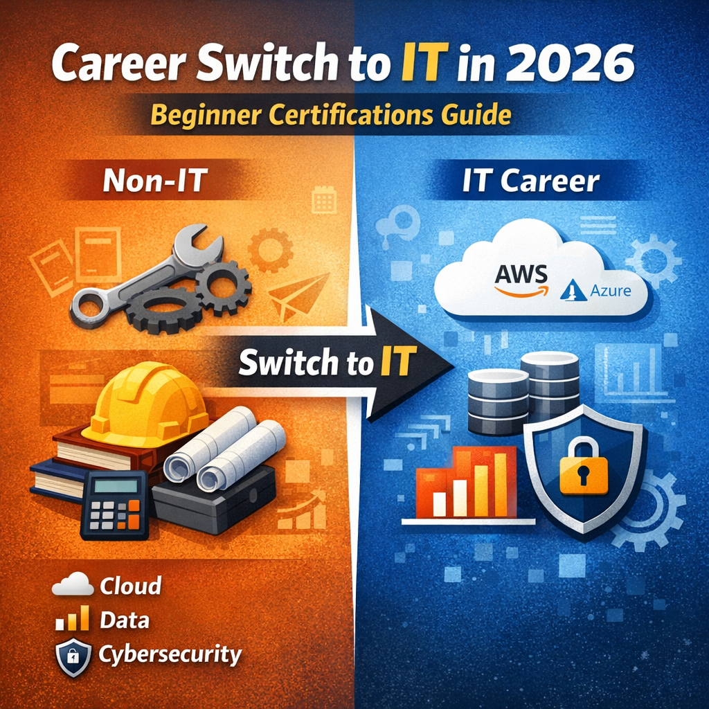 Career switch to IT roadmap using IT certifications for career switchers 2026 from non IT to IT career paths