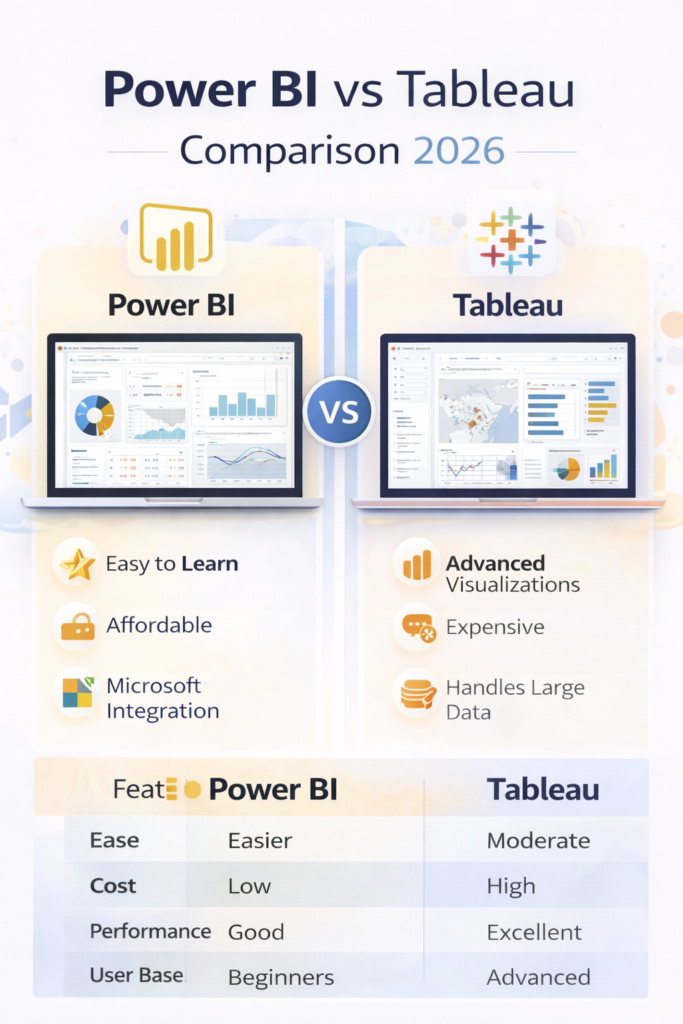 Power BI vs Tableau comparison dashboard visualization tools