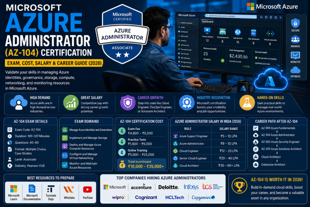Microsoft Azure Administrator AZ-104 Certification managing Azure cloud infrastructure