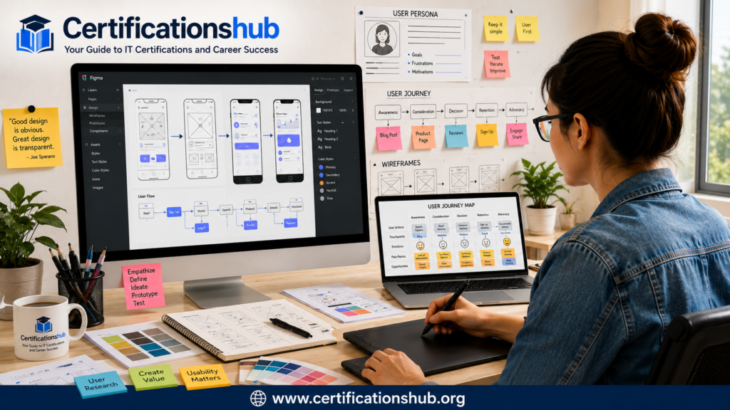 Comparison infographic between Google UX Design and UI Design